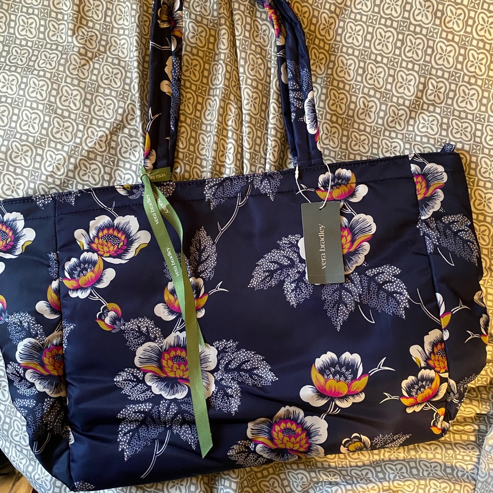 Vera Bradley Navy Floral Tote
